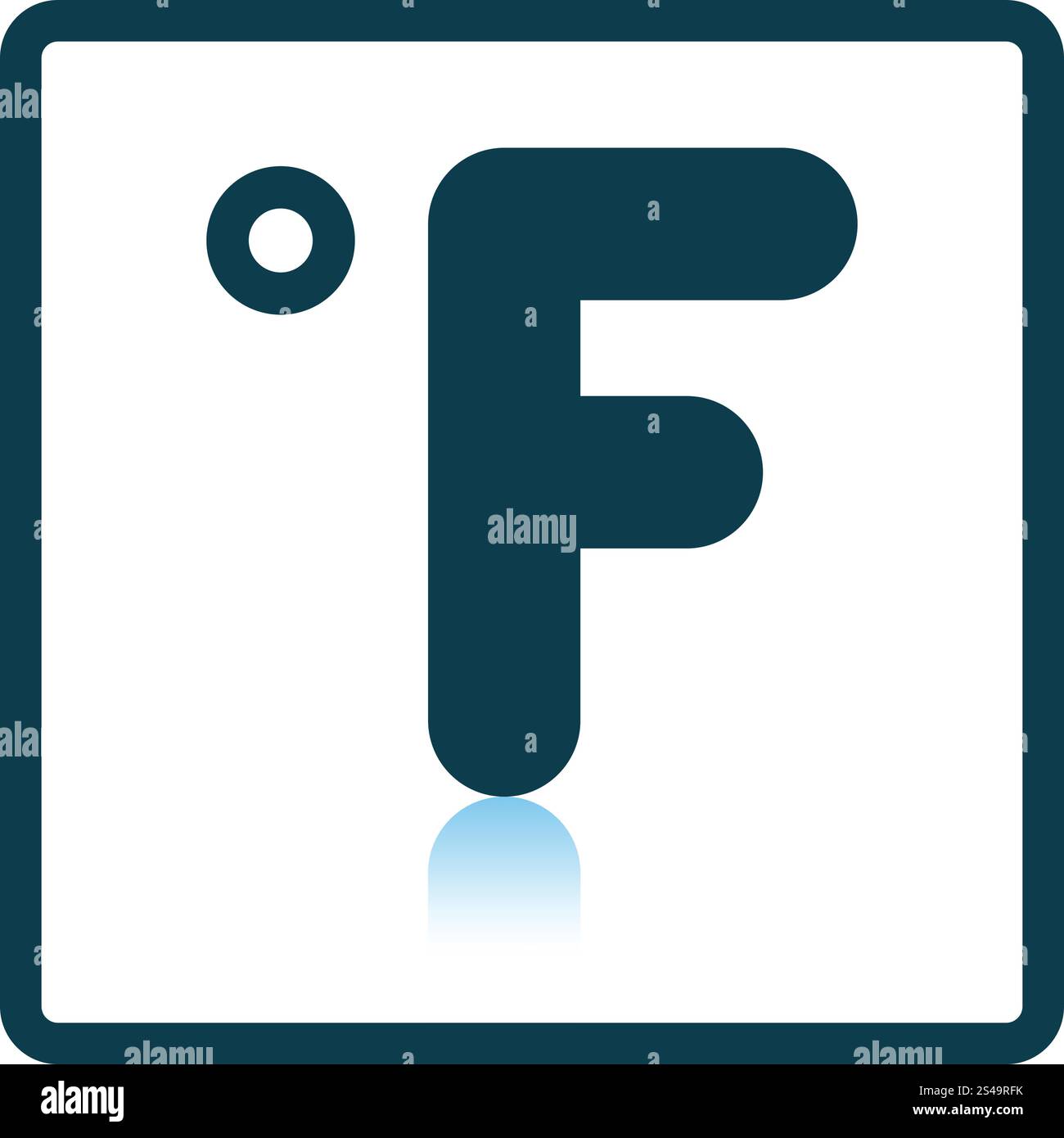 Fahrenheit degree icon. Shadow reflection design. Vector illustration. Stock Vector