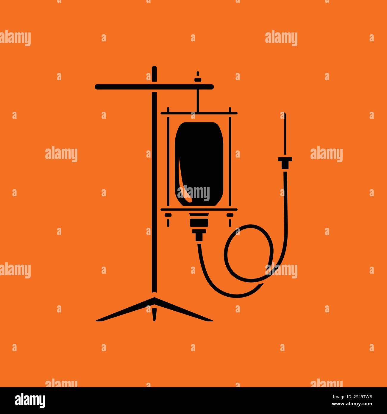 Drop counter icon. Orange background with black. Vector illustration. Stock Vector
