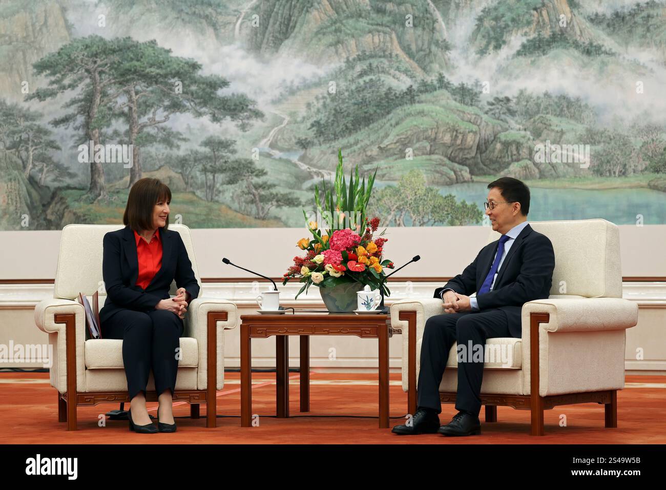 Rachel Reeves Beijing Britain's Chancellor of the Exchequer Rachel Reeves and Chinese Vice ...