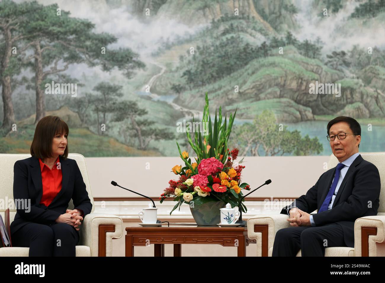 Rachel Reeves Beijing Britain's Chancellor of the Exchequer Rachel Reeves and Chinese Vice ...