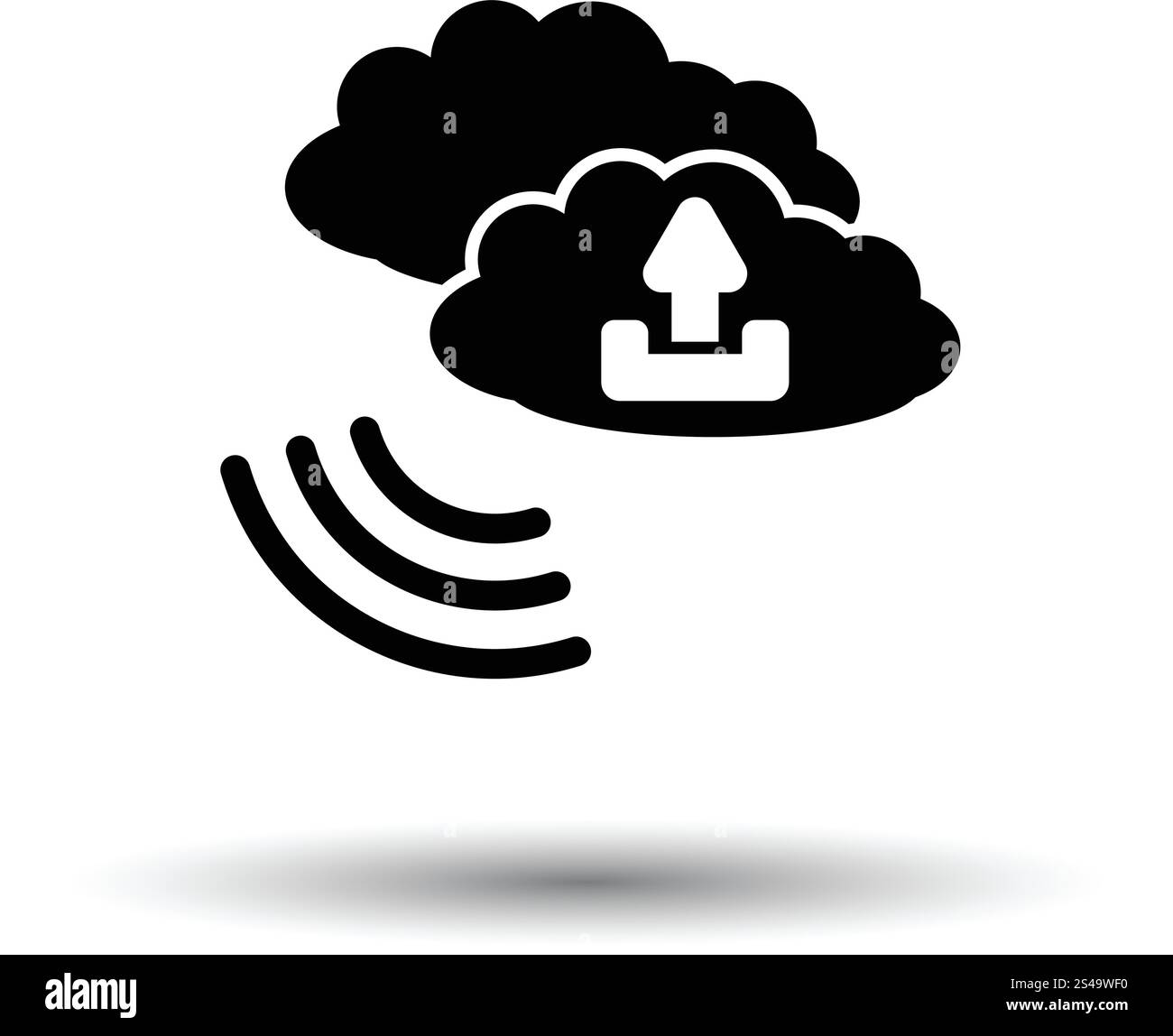 Cloud connection icon. White background with shadow design. Vector ...