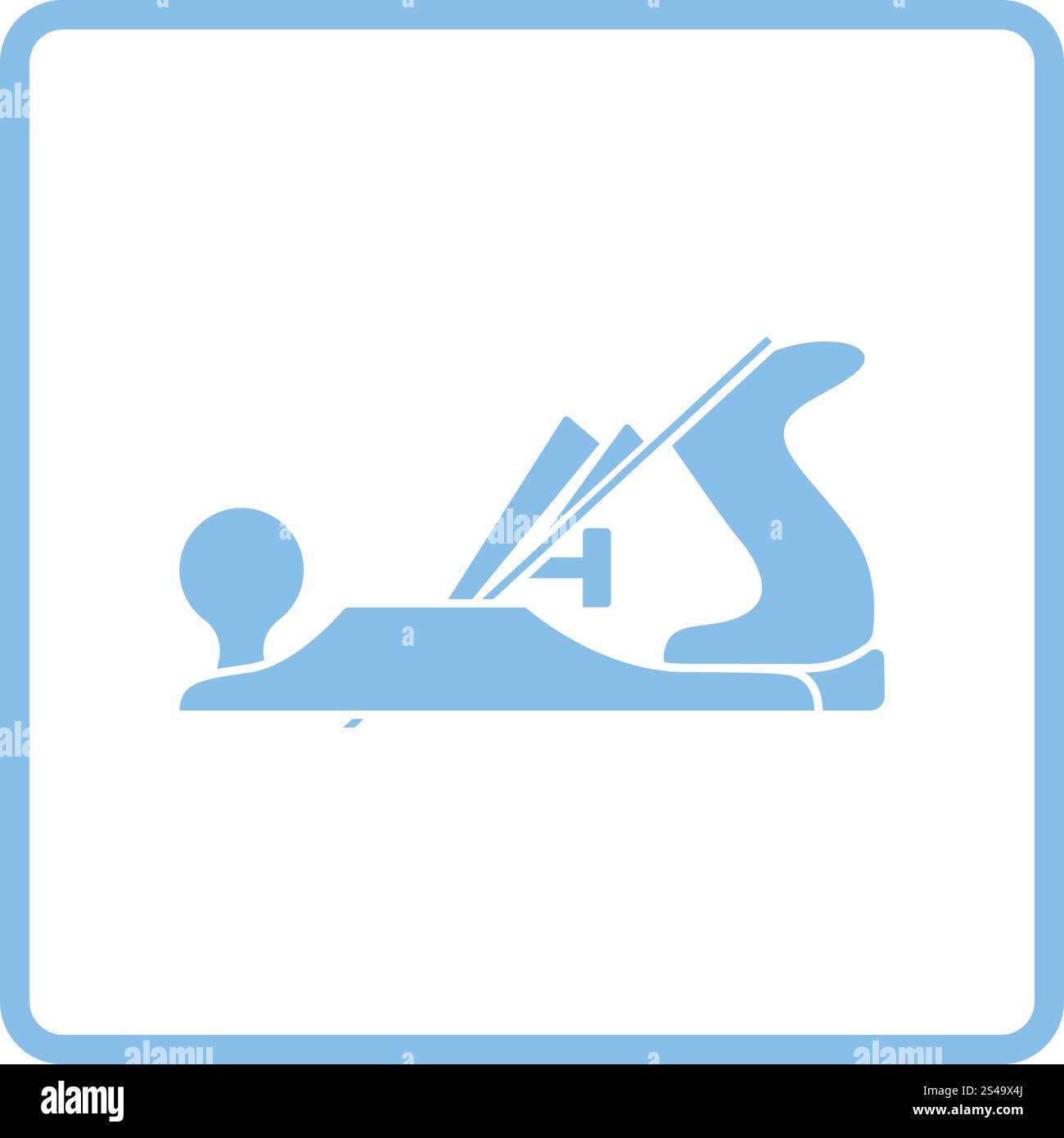 Jack-plane tool icon. Blue frame design. Vector illustration. Stock Vector