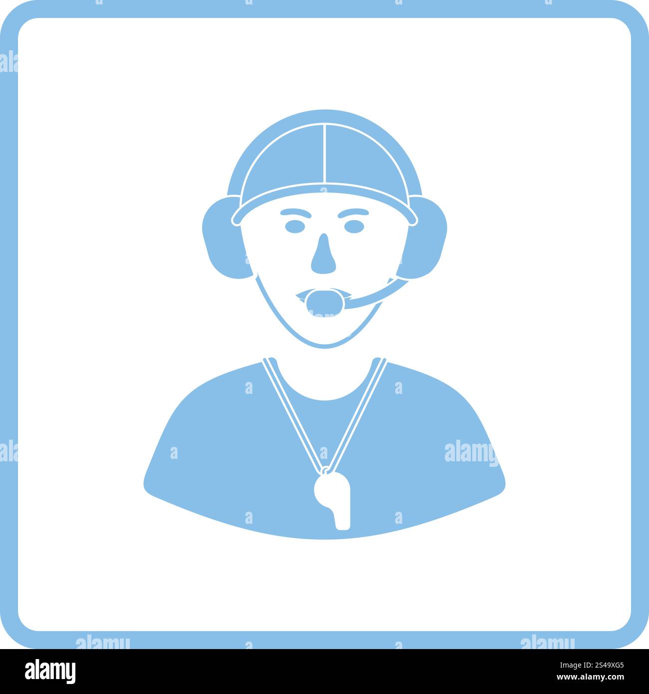 American football coach icon. Blue frame design. Vector illustration ...