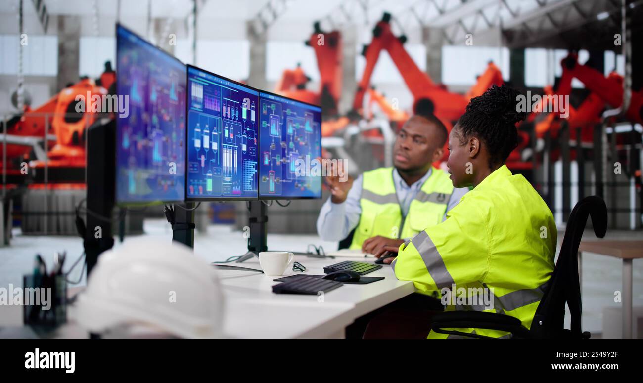 Engineer Operator Using Scada System At Industrial Plant Stock Photo ...