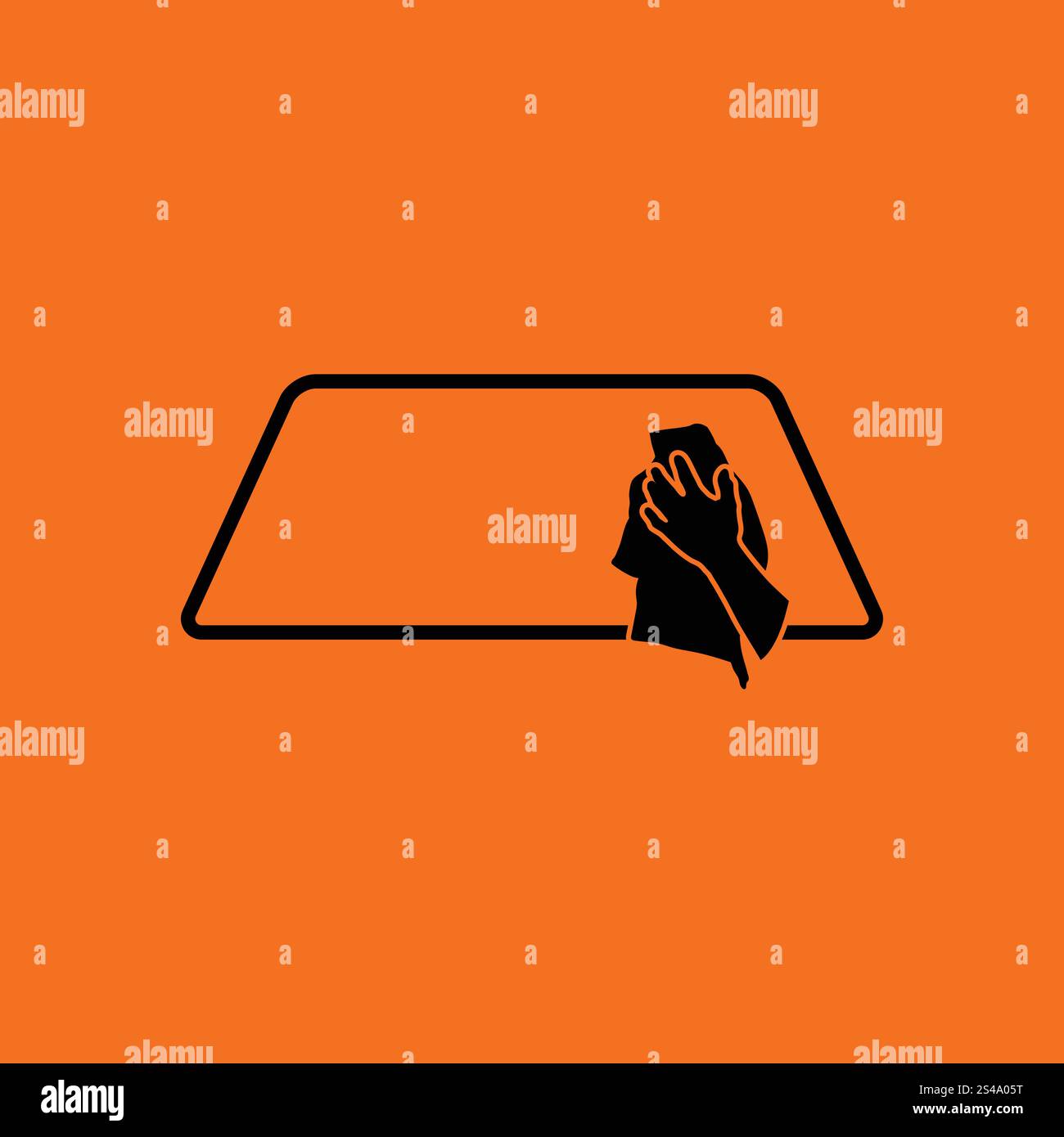 Wipe car window icon. Orange background with black. Vector illustration ...