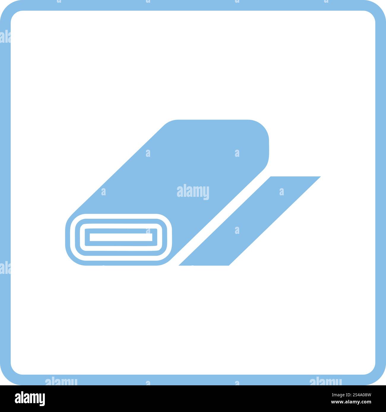 Tailor cloth roll icon. Blue frame design. Vector illustration Stock ...