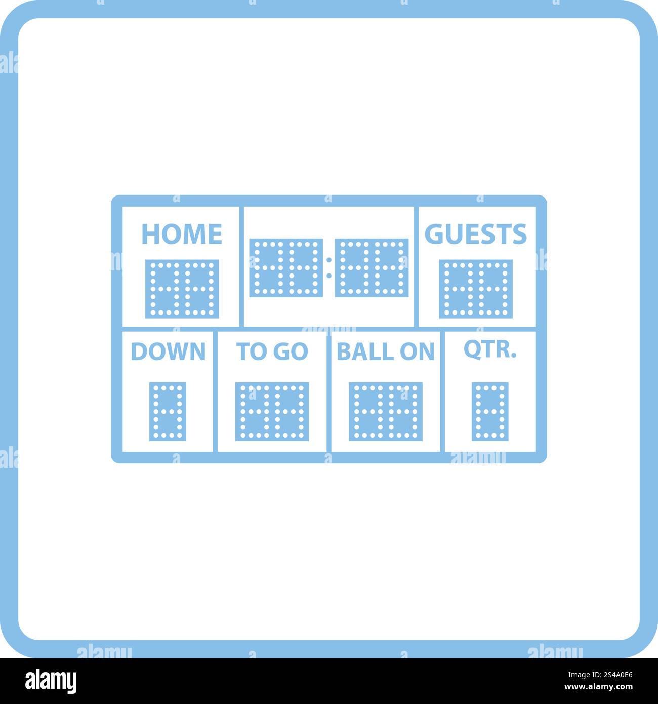 American football scoreboard icon. Blue frame design. Vector ...