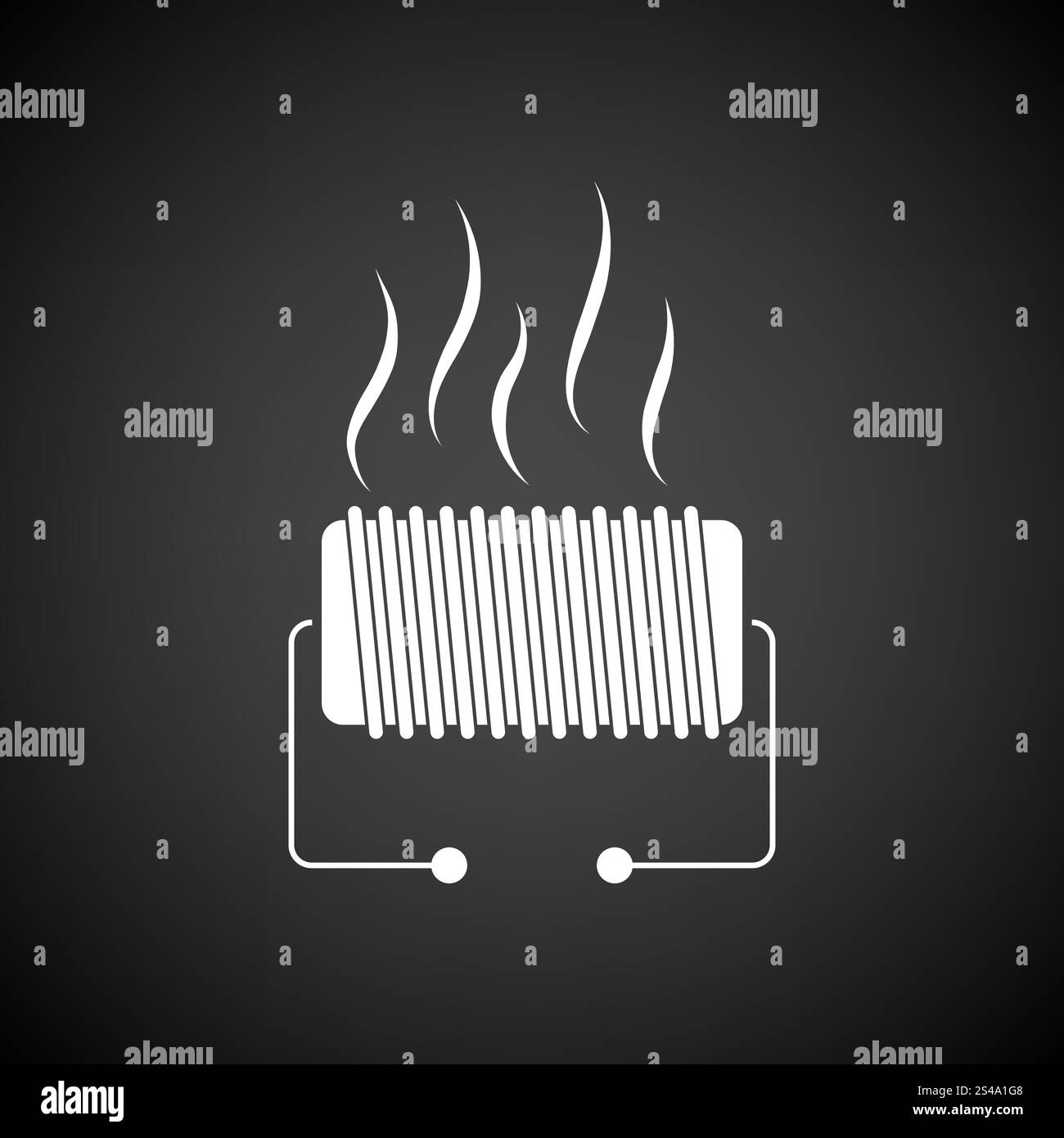 Electrical heater icon. Black background with white. Vector ...