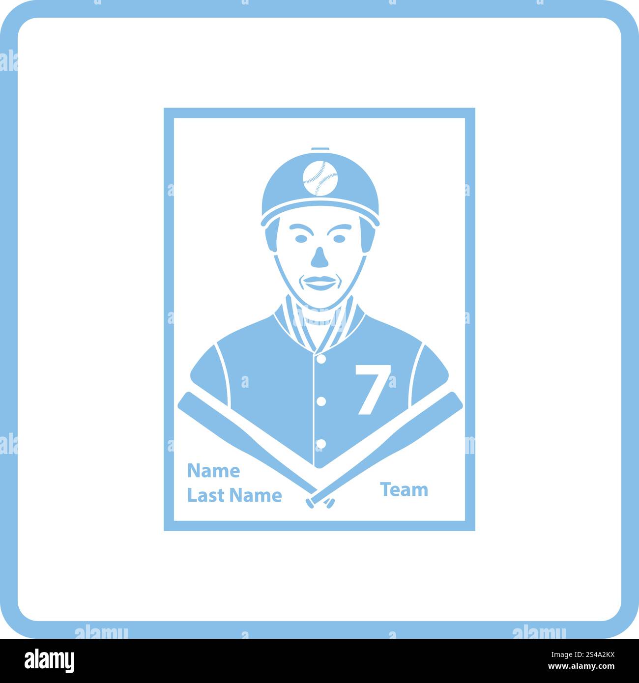 Baseball card icon. Blue frame design. Vector illustration Stock Vector ...