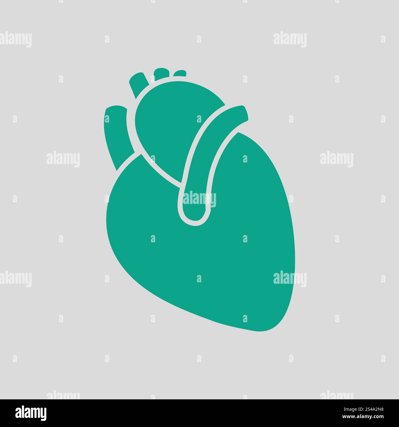 Human heart icon. Gray background with green. Vector illustration Stock ...