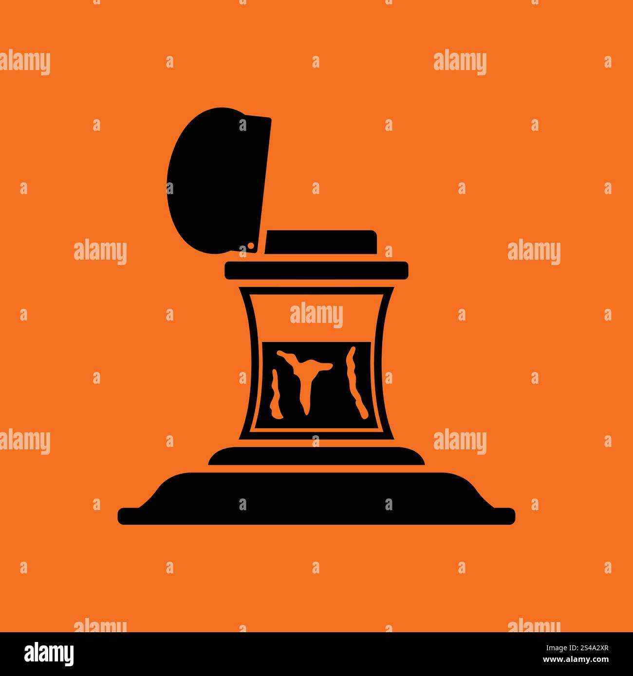 Inkstand icon. Orange background with black. Vector illustration Stock ...