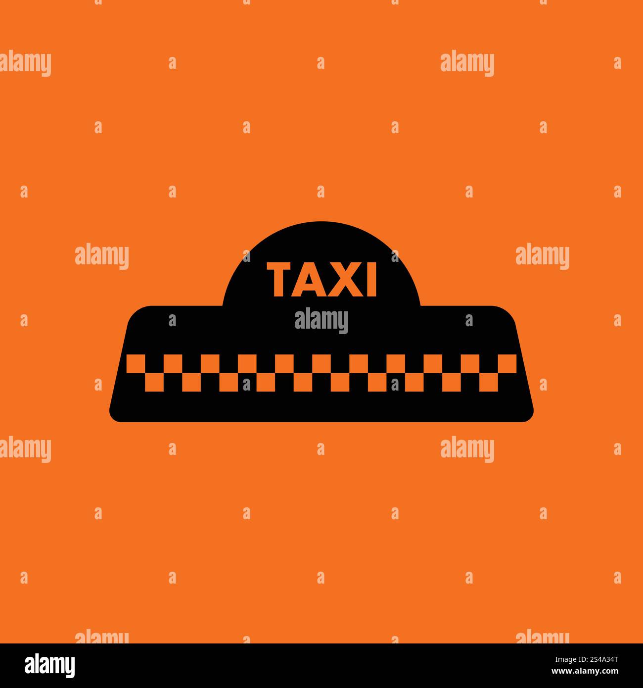 Taxi roof icon. Orange background with black. Vector illustration Stock ...