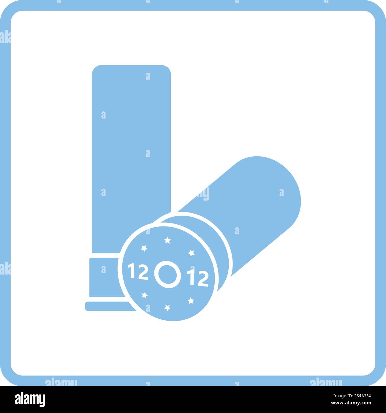 Hunt gun ammo icon. Blue frame design. Vector illustration Stock Vector ...