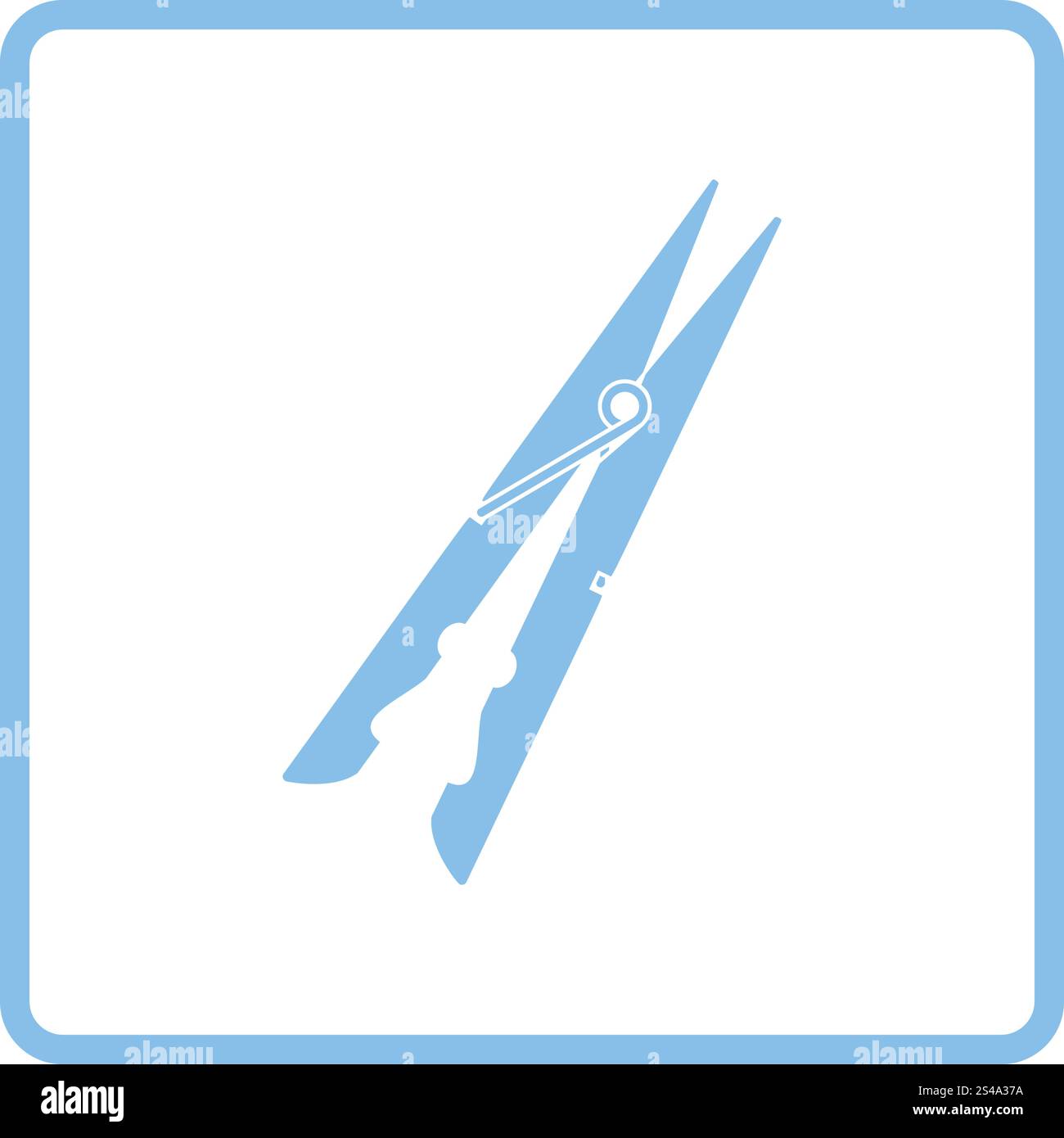 Cloth peg icon. Blue frame design. Vector illustration Stock Vector ...
