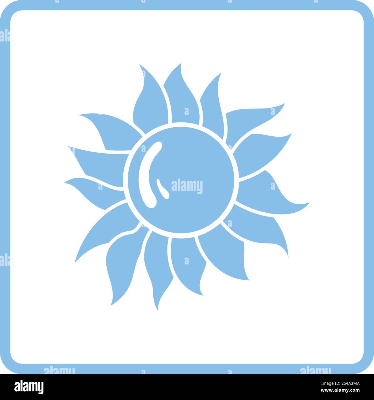 Sun icon. Blue frame design. Vector illustration Stock Vector Image ...