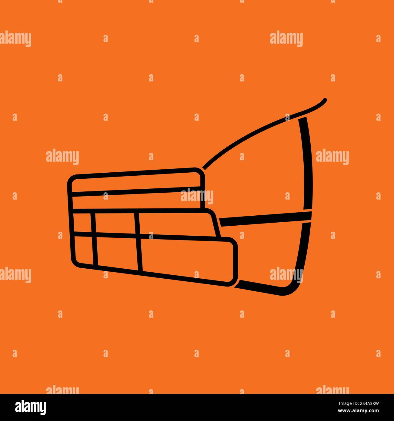 Dog muzzle icon. Orange background with black. Vector illustration ...