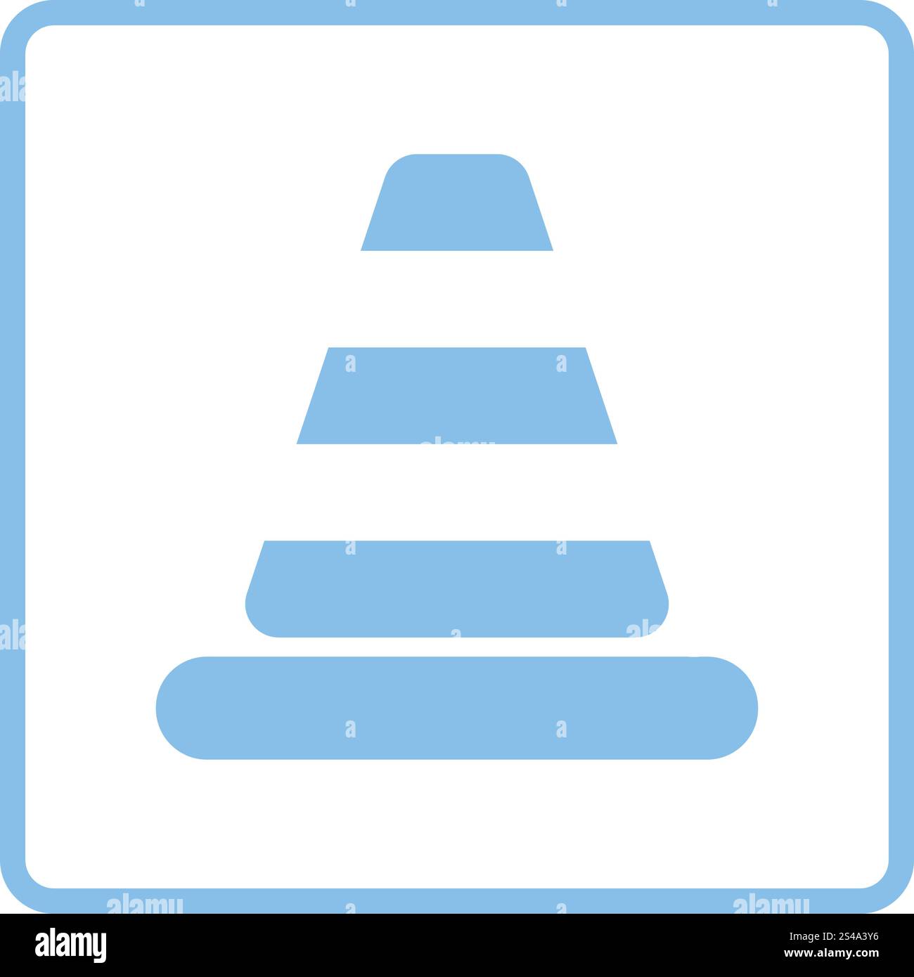 Icon of Traffic cone. Blue frame design. Vector illustration Stock ...