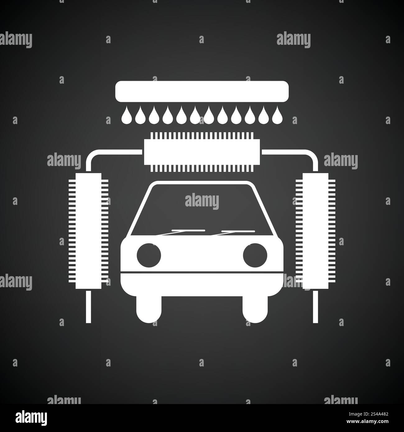 Car wash icon. Black background with white. Vector illustration Stock ...