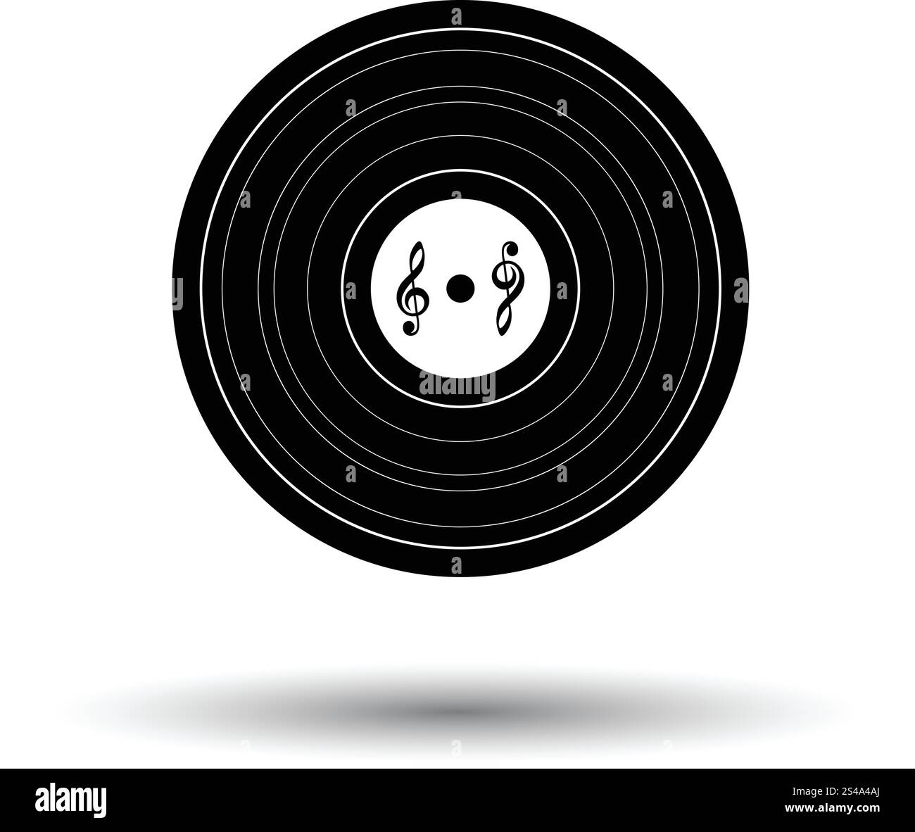 Analogue record icon. White background with shadow design. Vector ...