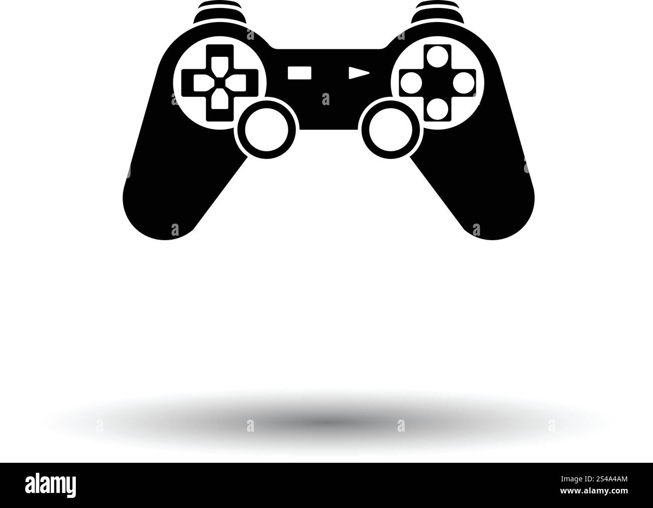 Gamepad icon. White background with shadow design. Vector illustration ...