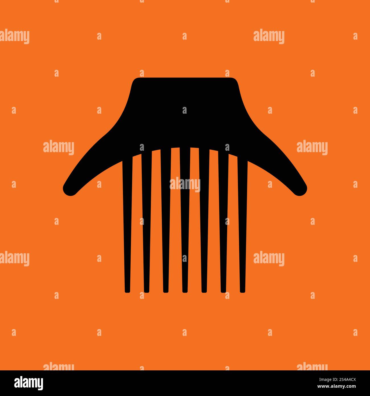 Comb icon. Orange background with black. Vector illustration Stock ...