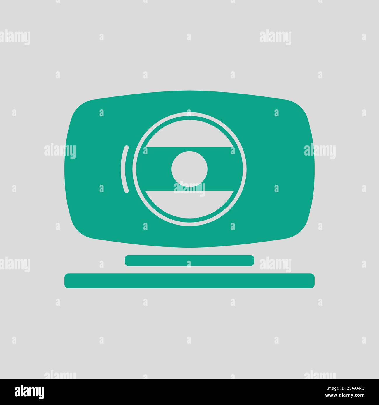 Webcam icon. Gray background with green. Vector illustration. Stock Vector