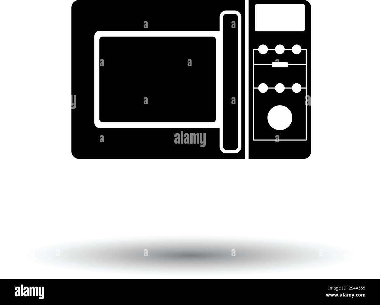 Micro wave oven icon. White background with shadow design. Vector illustration. Stock Vector