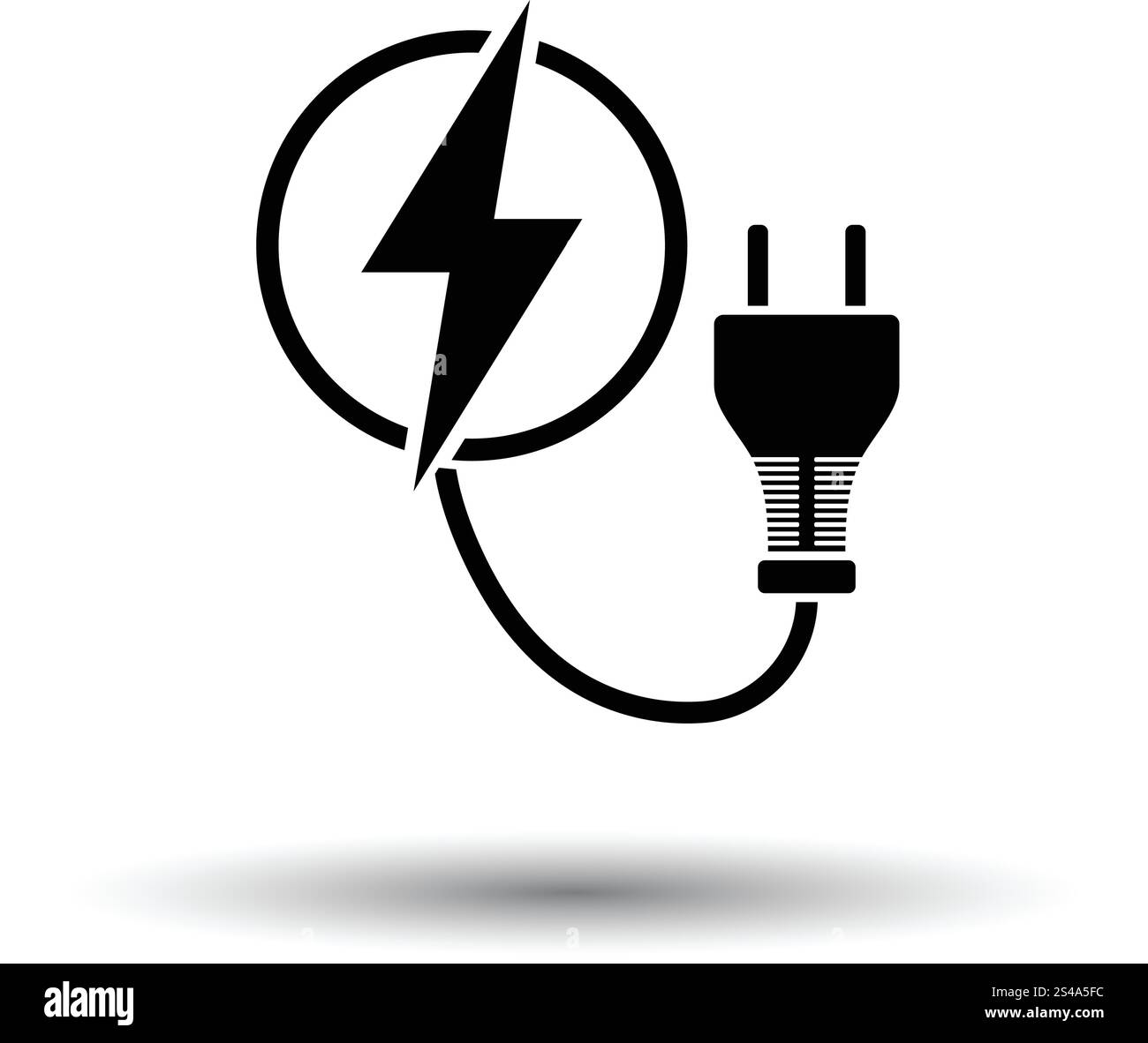 Electric plug icon. White background with shadow design. Vector ...