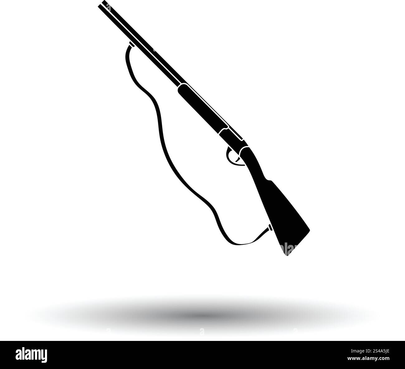 Hunt gun icon. White background with shadow design. Vector illustration ...