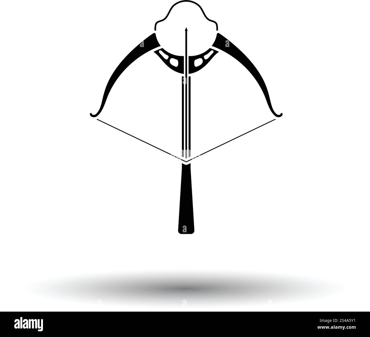 Crossbow icon. White background with shadow design. Vector illustration ...