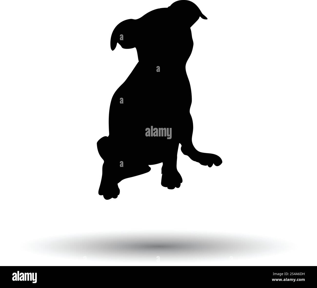 Puppy icon. Black background with white. Vector illustration Stock ...