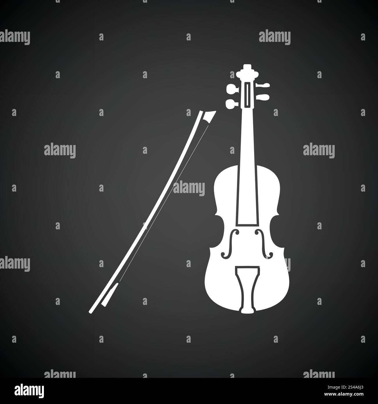 Violin icon. Black background with white. Vector illustration Stock ...