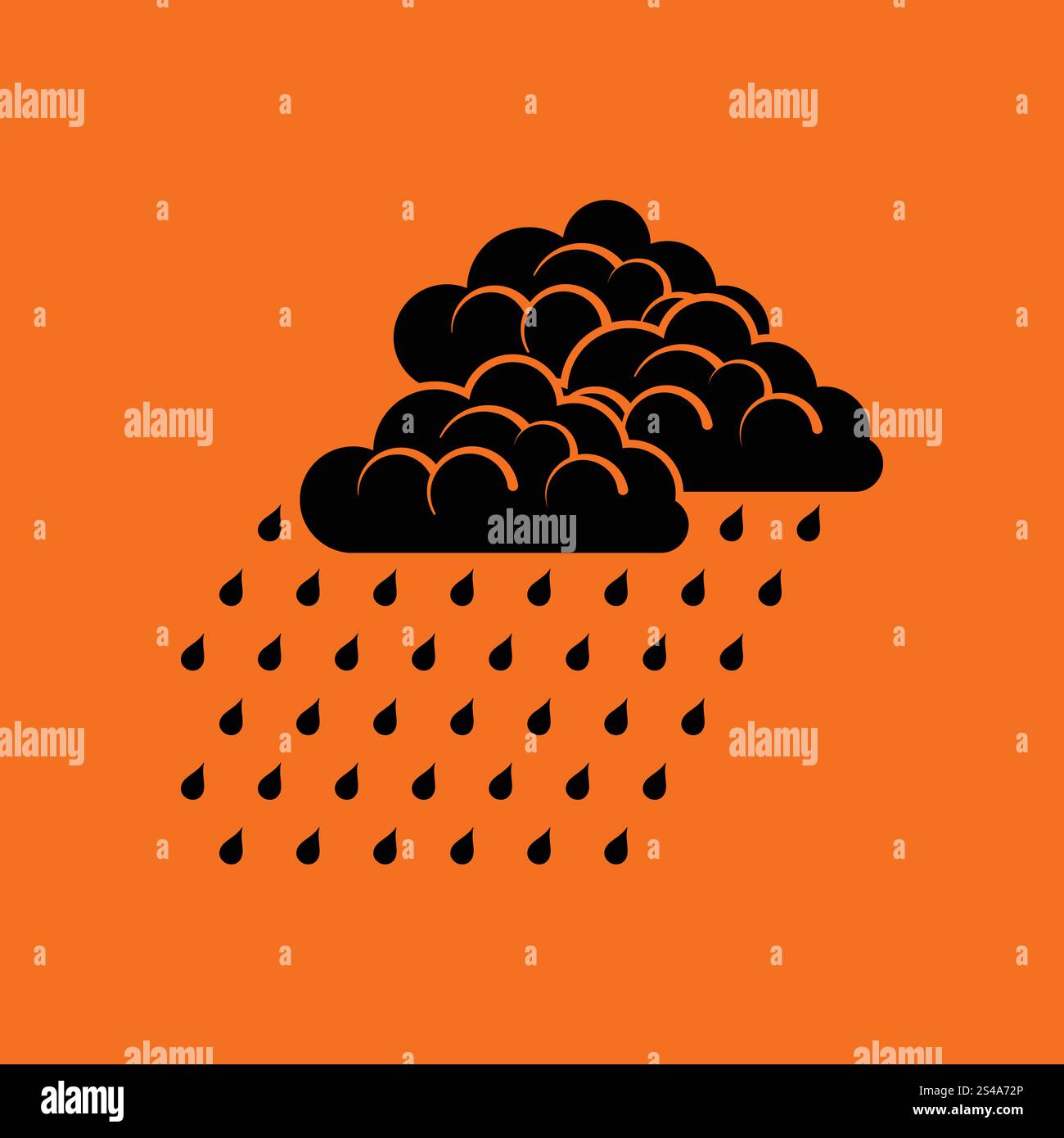 Rainfall icon. Orange background with black. Vector illustration Stock ...