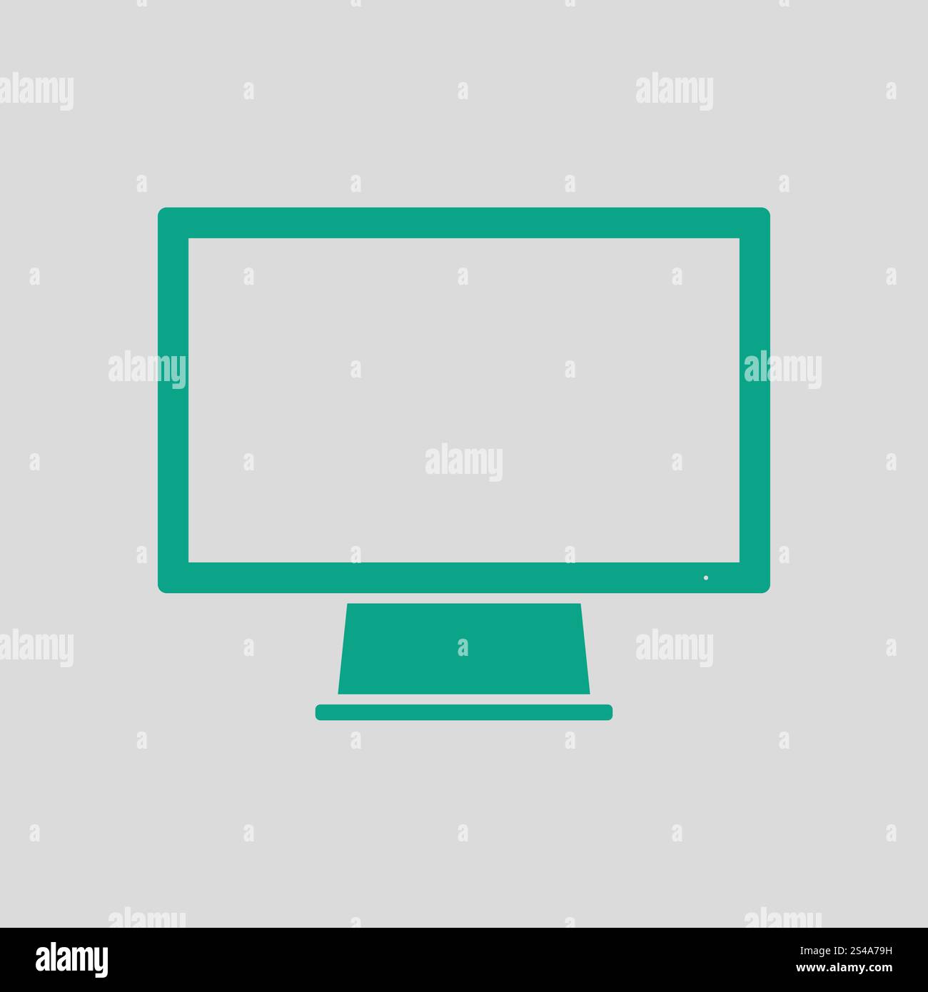 Monitor icon. Gray background with green. Vector illustration Stock ...