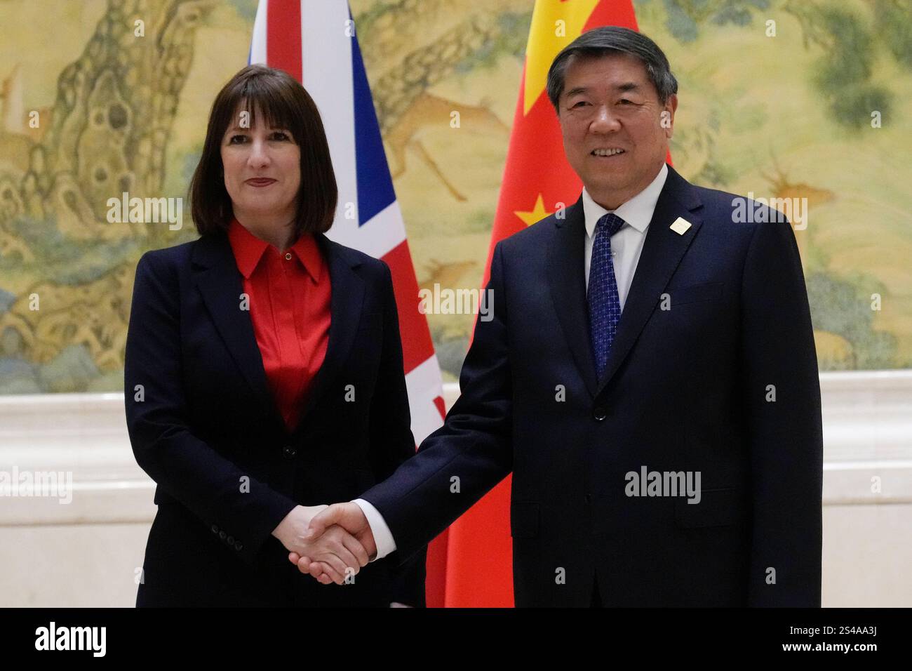 Rachel Reeves Beijing British Treasury chief Rachel Reeves, left, meets Chinese Vice Premier ...
