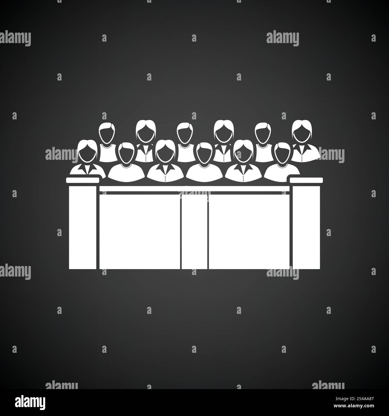 Jury icon. Black background with white. Vector illustration Stock ...