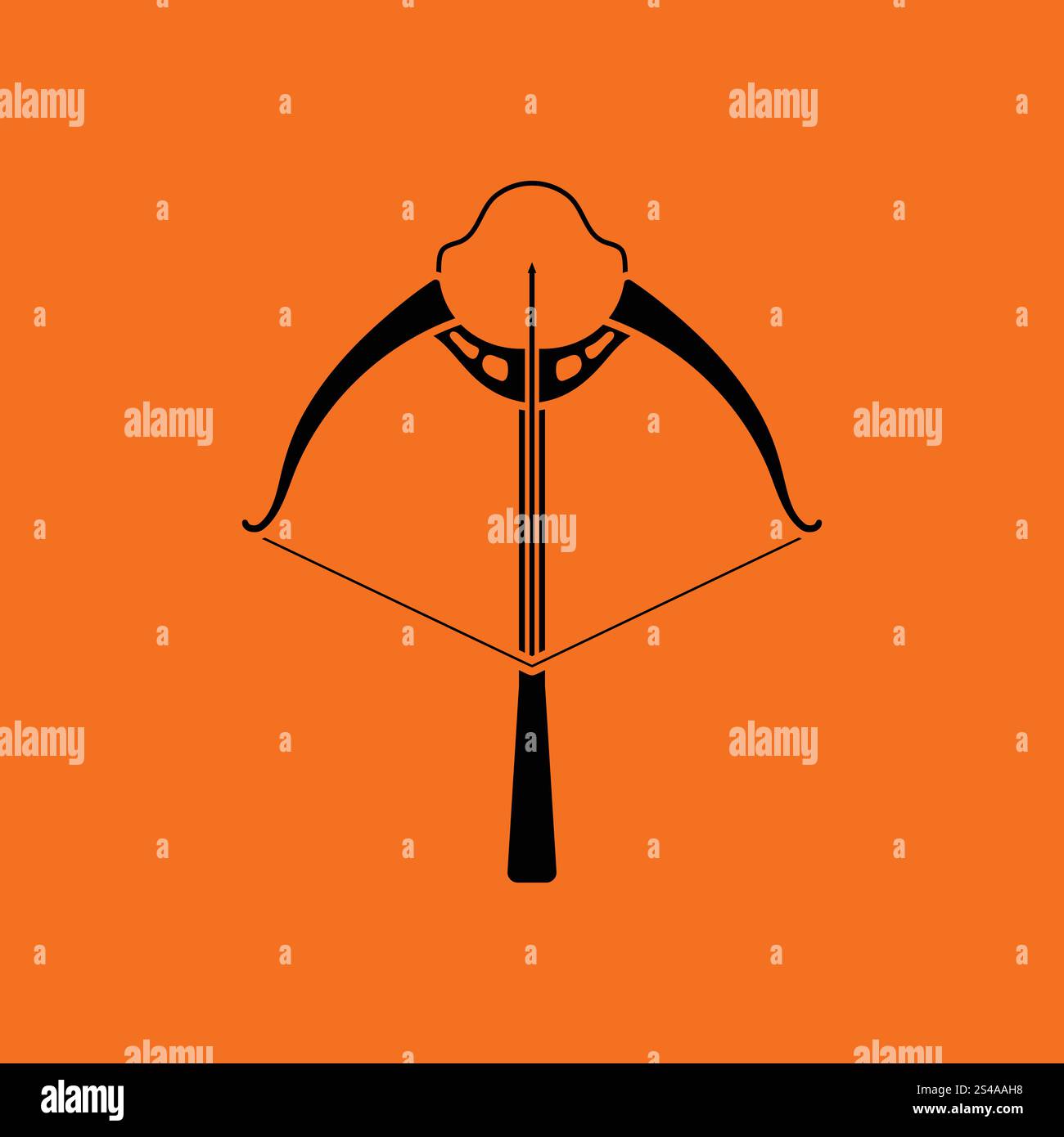 Crossbow icon. Orange background with black. Vector illustration Stock ...