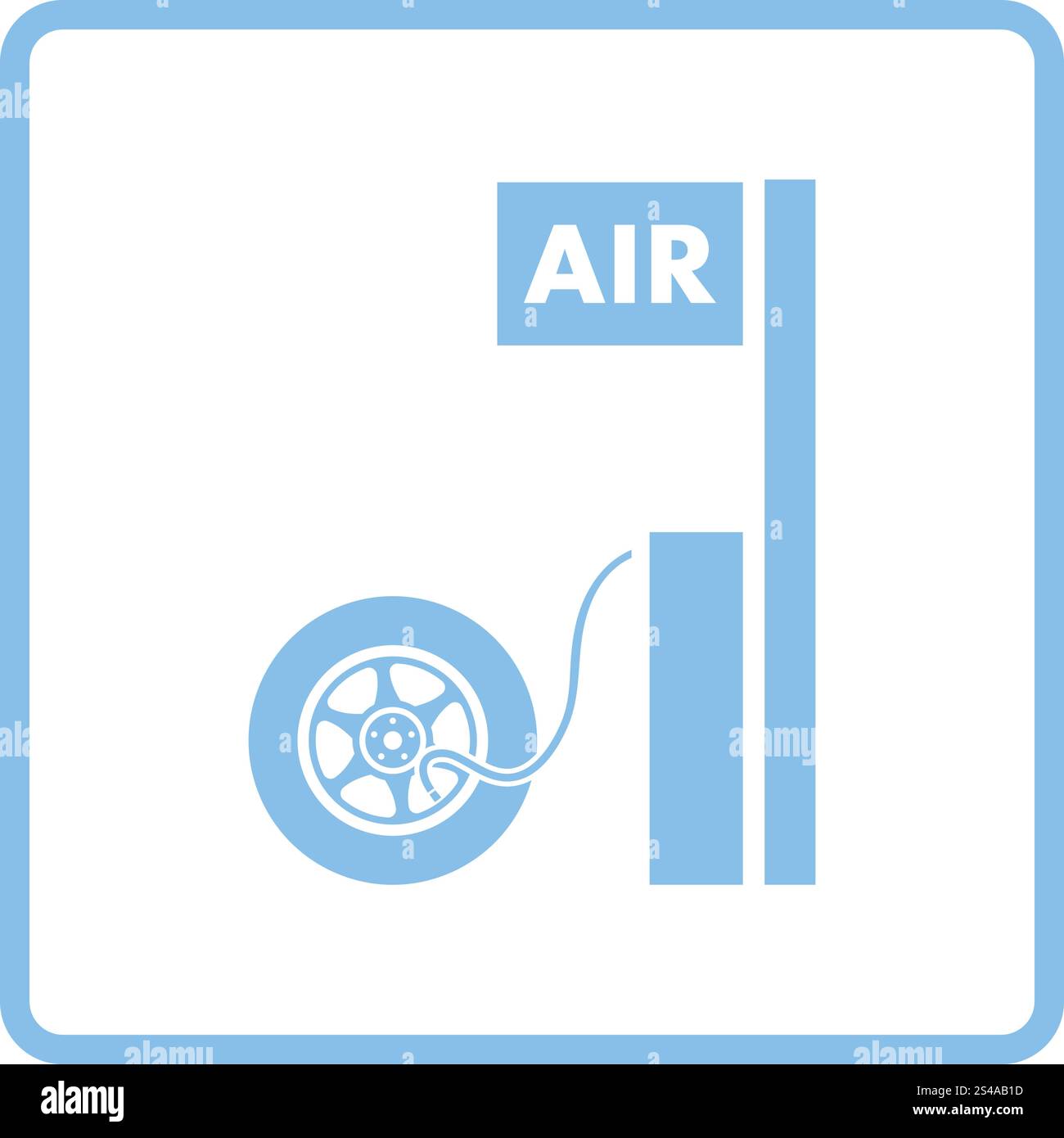 Wheels pump station icon. Blue frame design. Vector illustration. Stock Vector