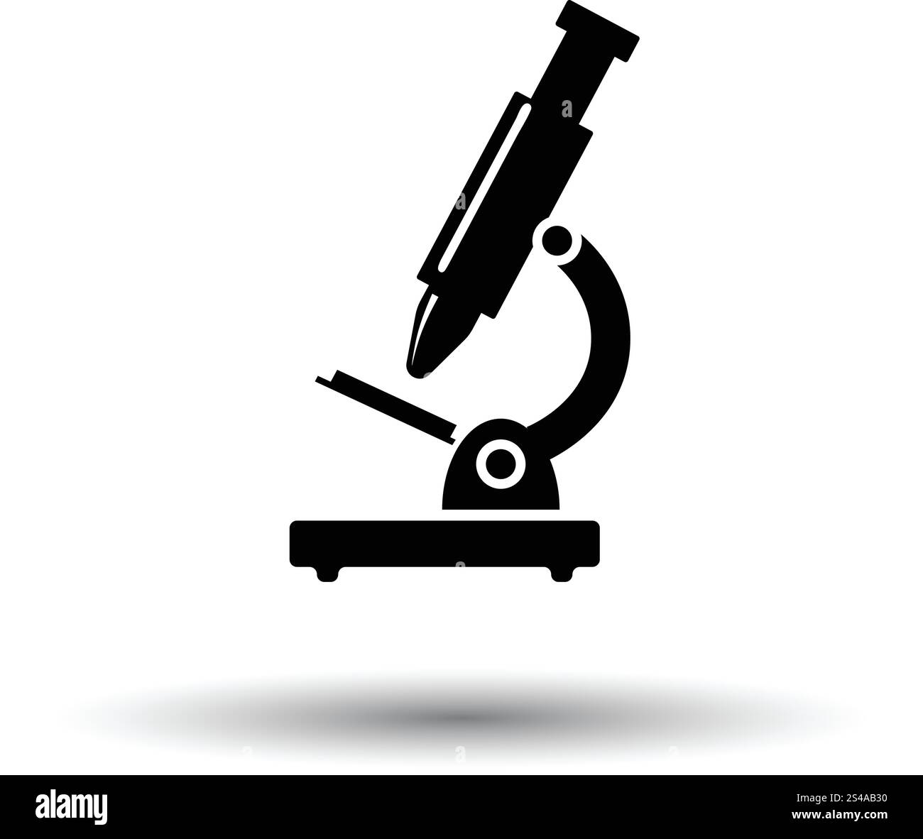 School microscope icon. White background with shadow design. Vector ...