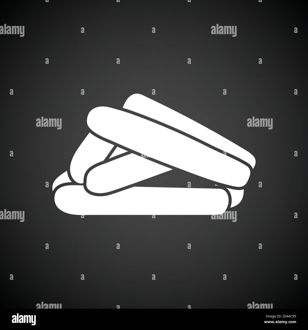 Sausages icon. Black background with white. Vector illustration Stock ...