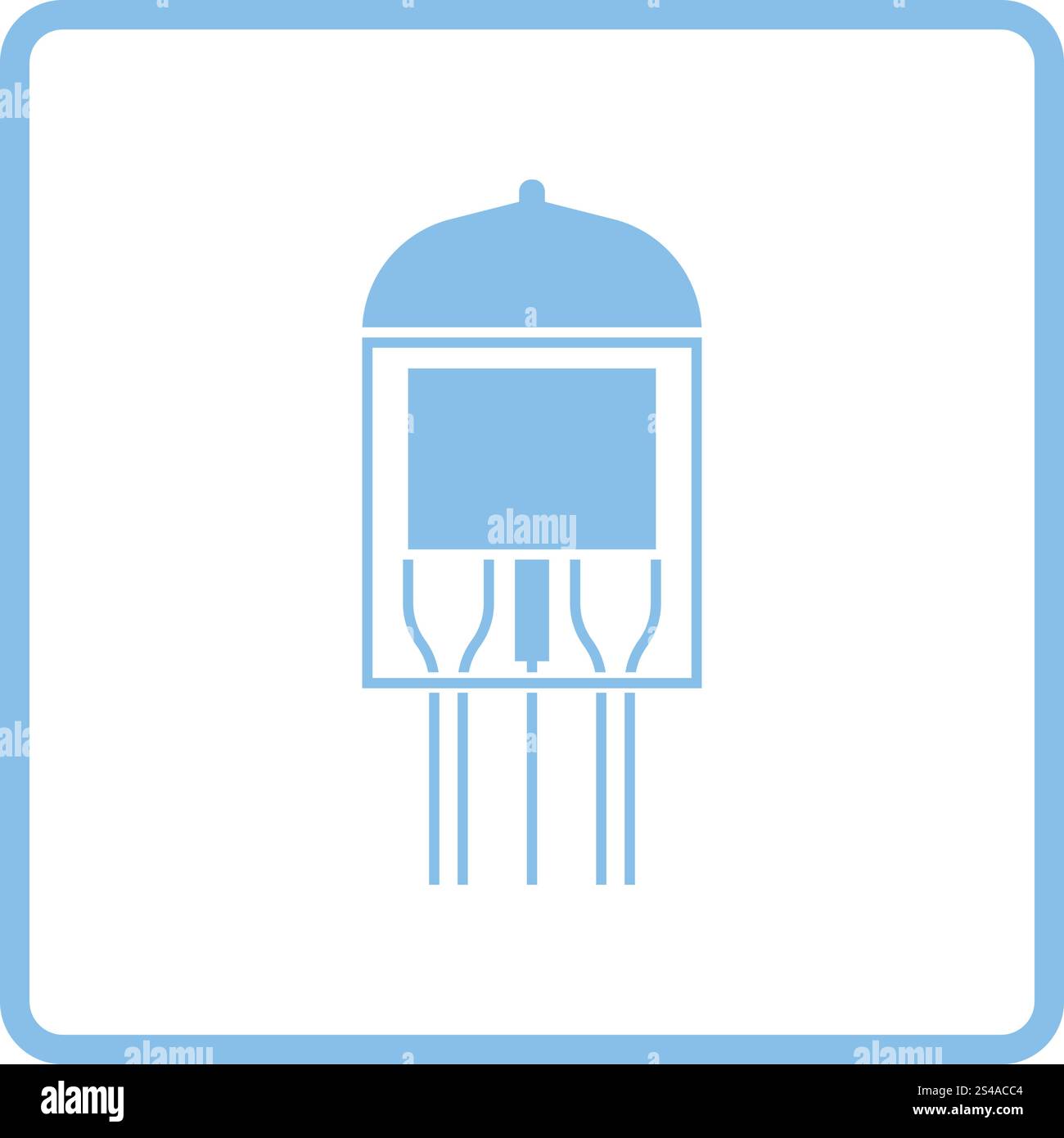 Electronic vacuum tube icon. Blue frame design. Vector illustration. Stock Vector