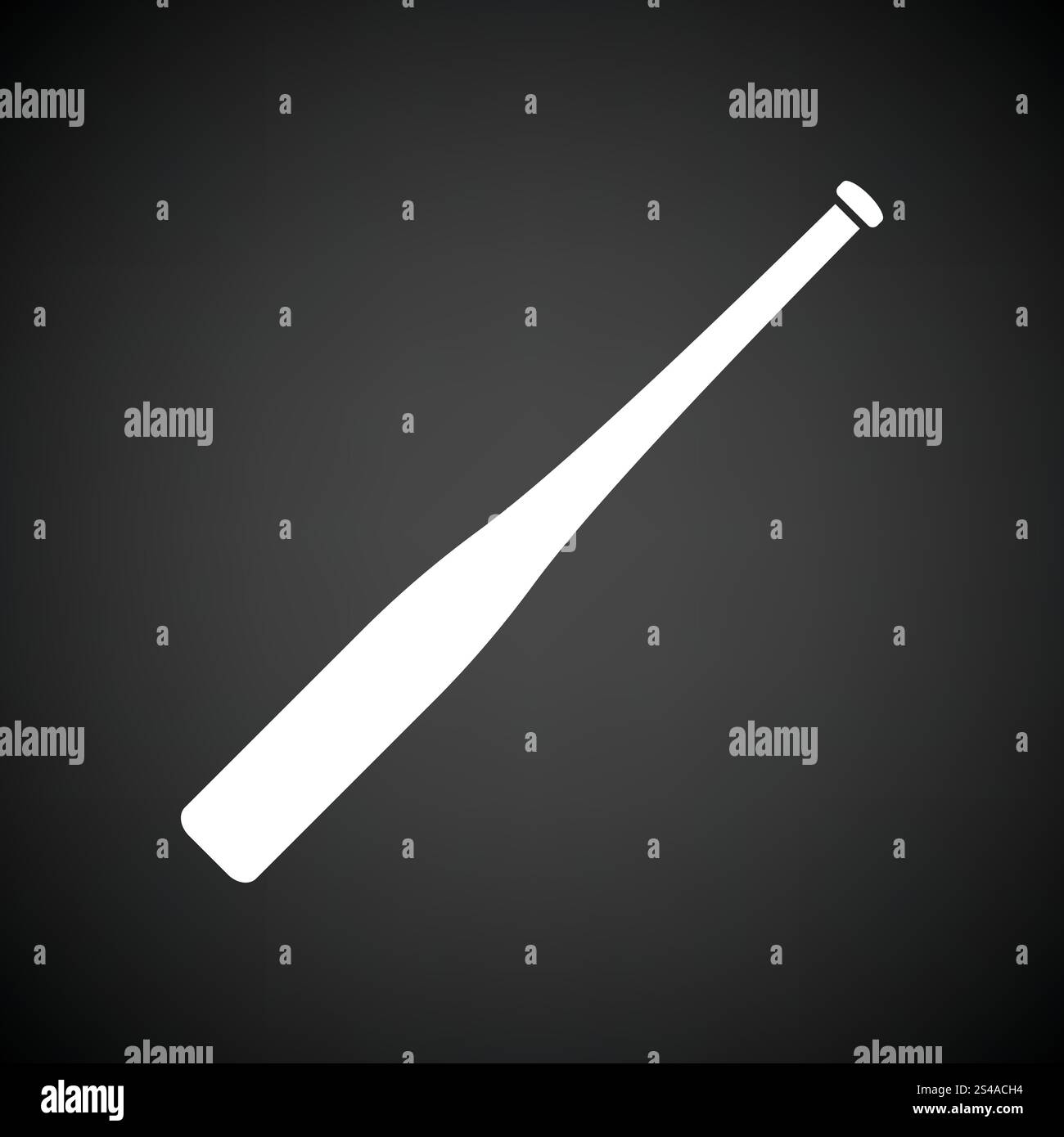 Baseball bat icon. Black background with white. Vector illustration ...