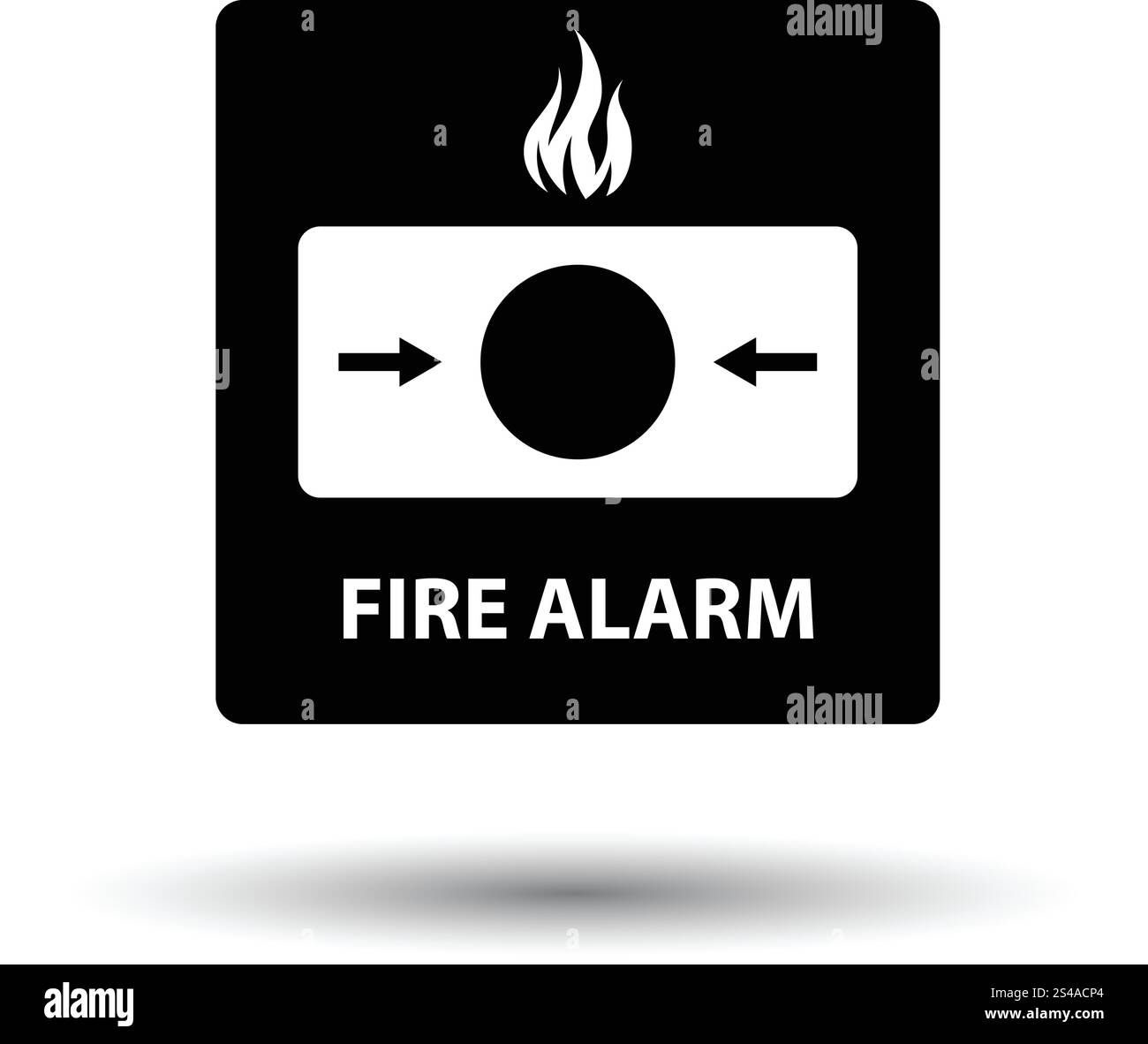 Fire alarm icon. White background with shadow design. Vector ...