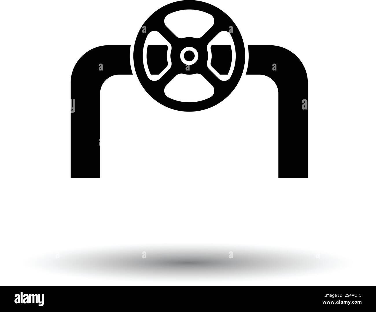 Icon of Pipe with valve. White background with shadow design. Vector ...