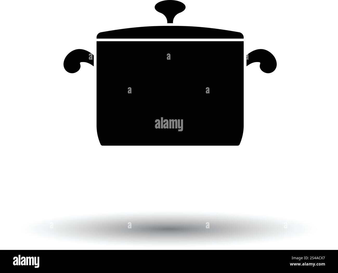 Kitchen pan icon. White background with shadow design. Vector ...