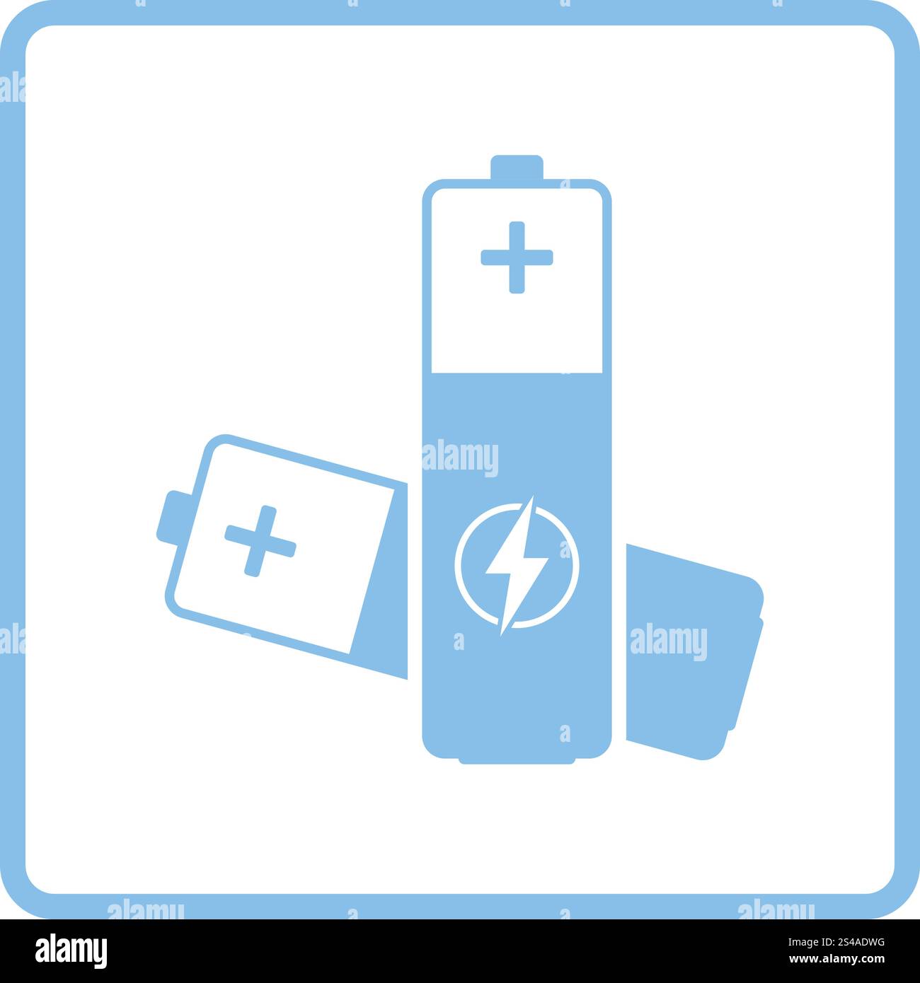 Electric battery icon. Blue frame design. Vector illustration Stock ...