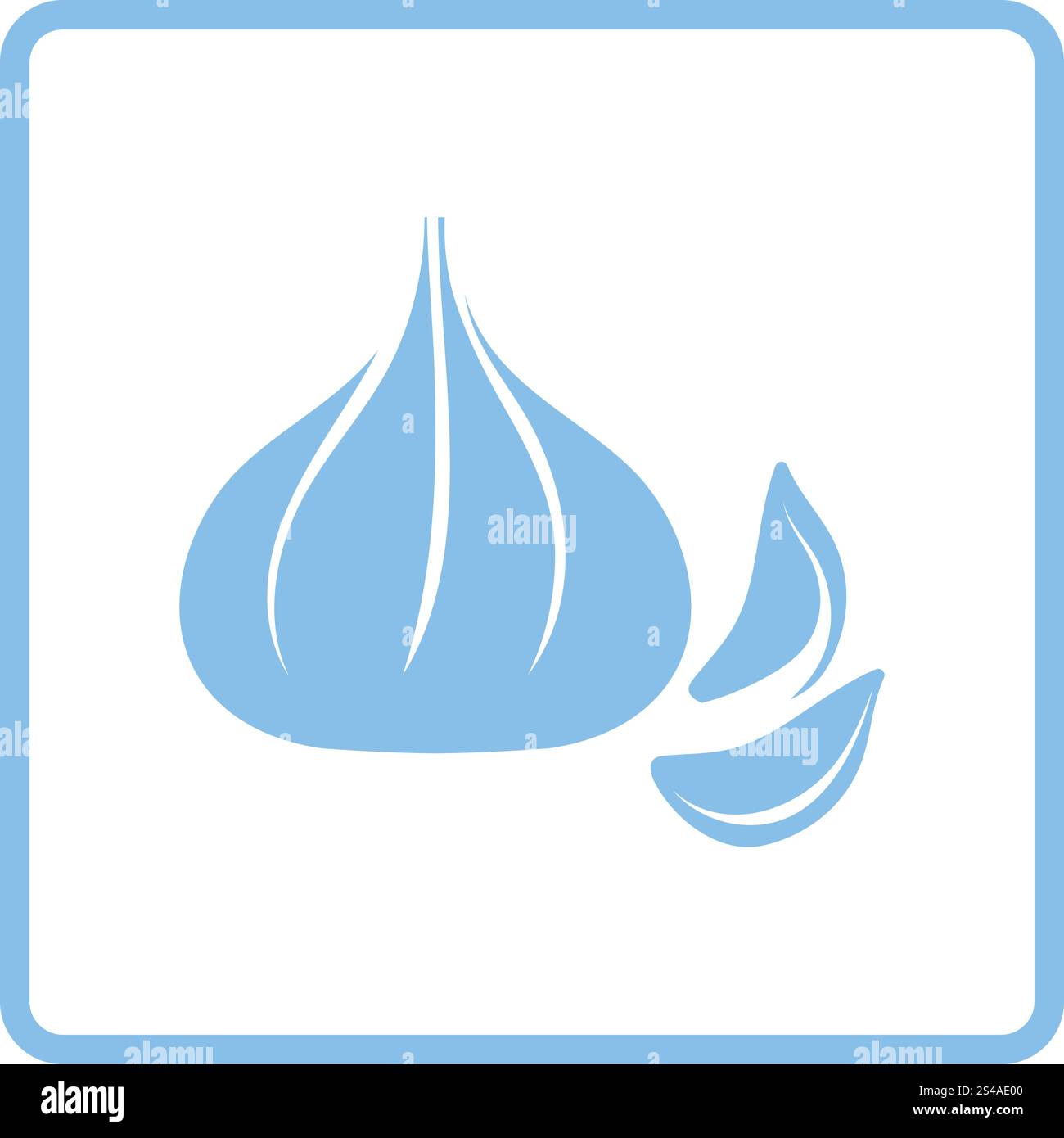 Garlic icon. Blue frame design. Vector illustration Stock Vector Image ...