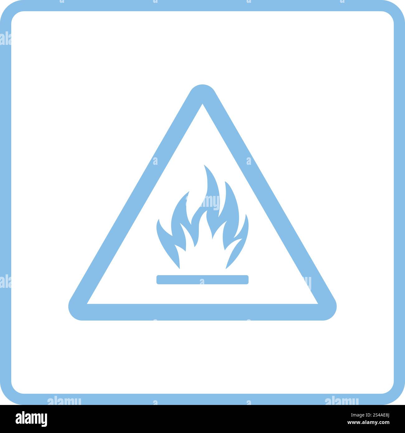 Flammable icon. Blue frame design. Vector illustration Stock Vector ...