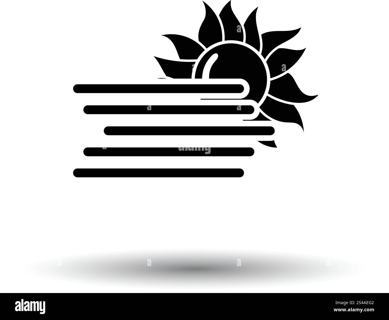 Fog icon. White background with shadow design. Vector illustration ...