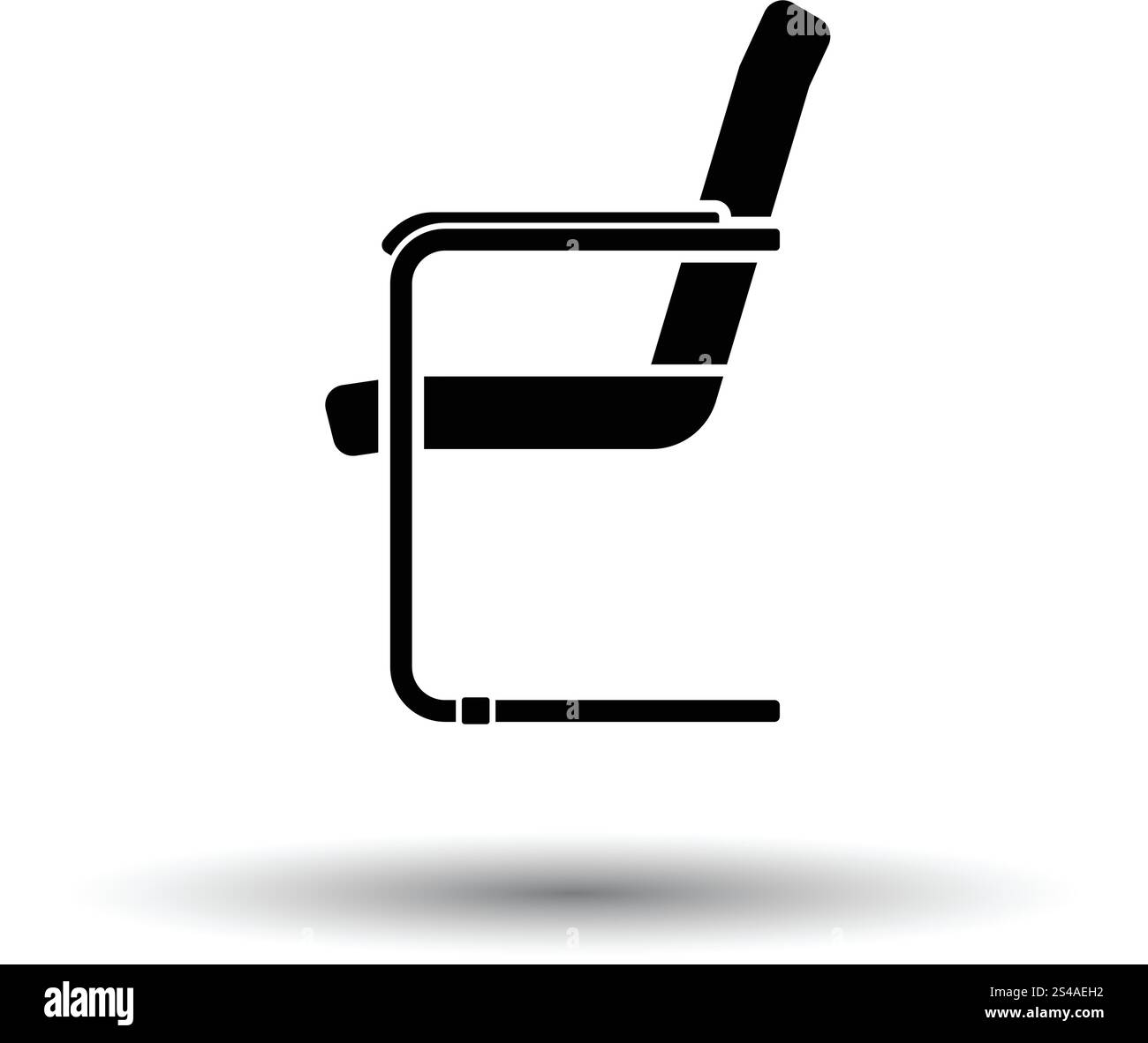 Guest office chair icon. White background with shadow design. Vector ...